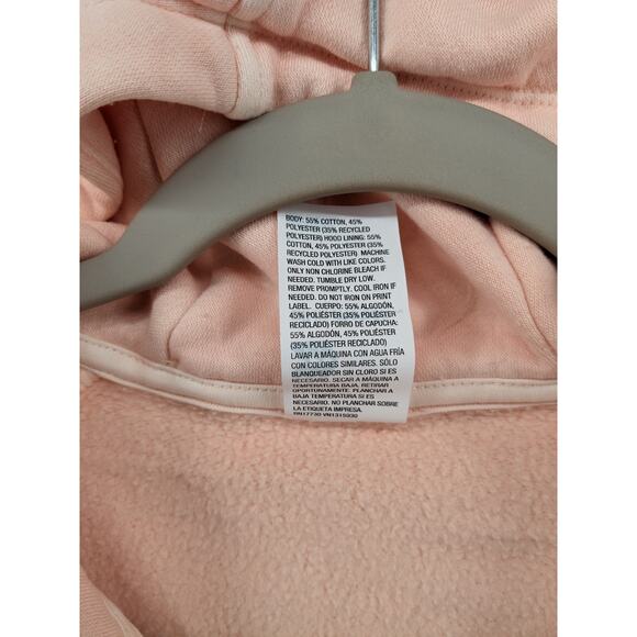 All in Motion Full Zip Hooded Sweatshirt Fleece Large Blush Pink Hoodie Jacket - Picture 7 of 8